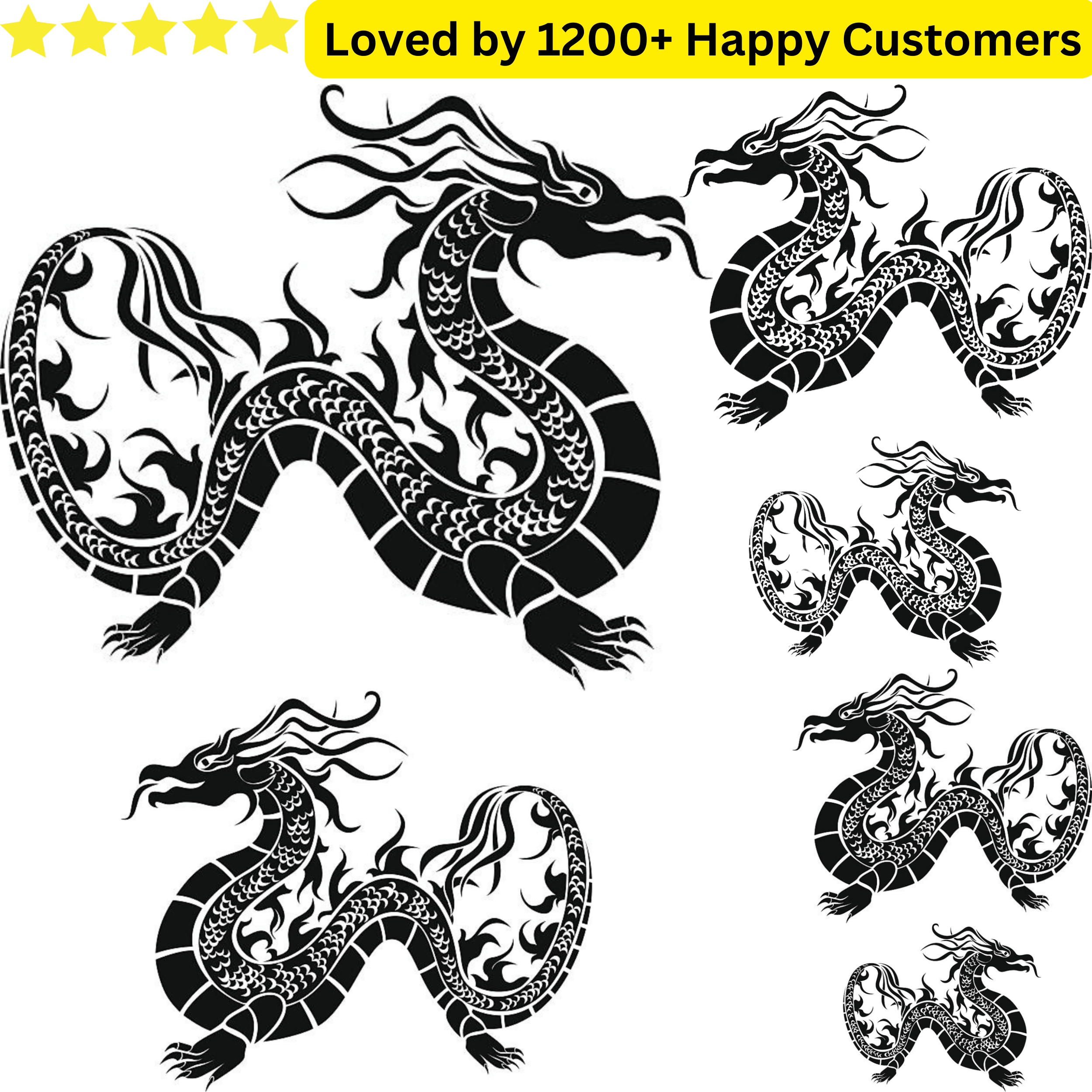 Fashion Dragon Temporary Tattoos