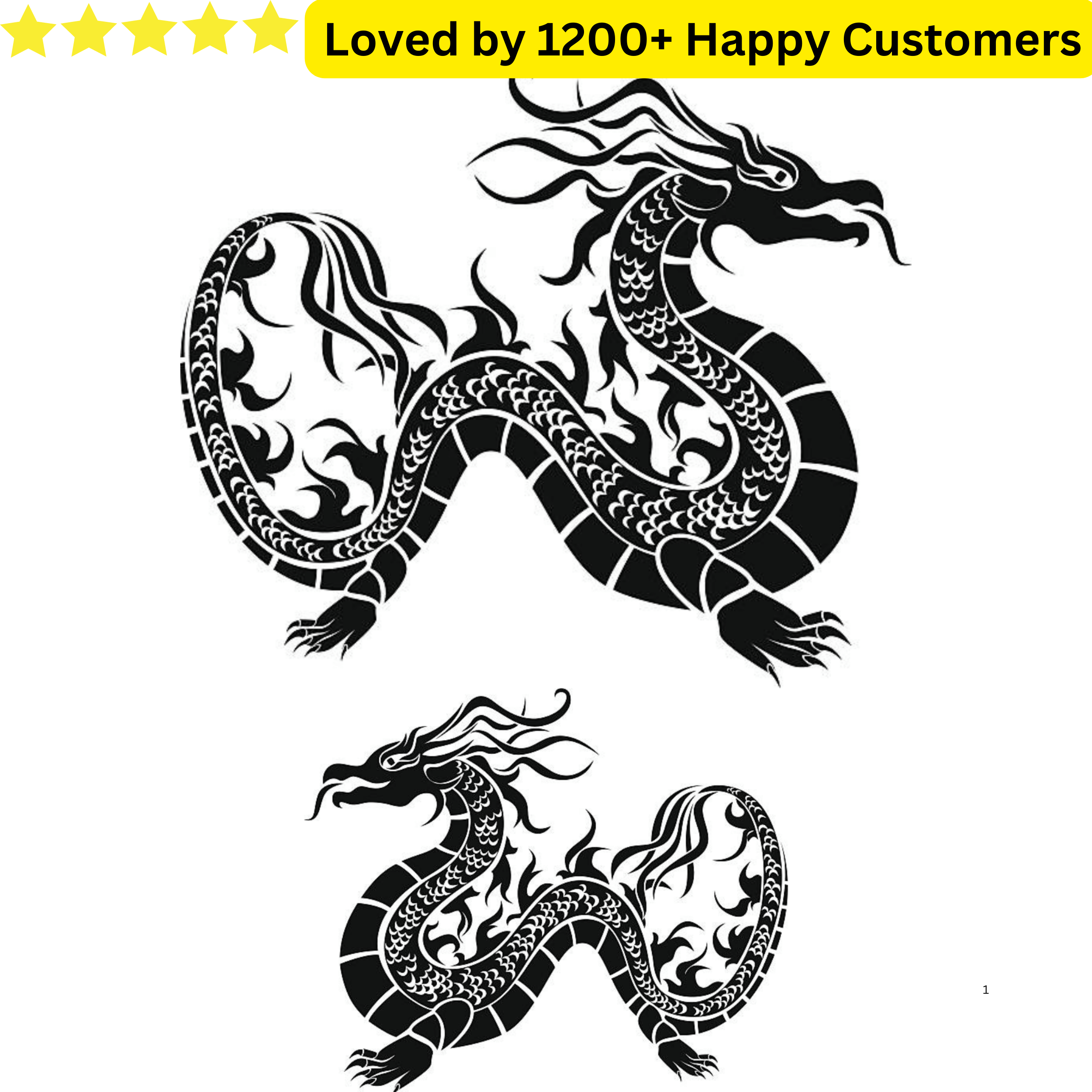 Fashion Dragon Temporary Tattoos