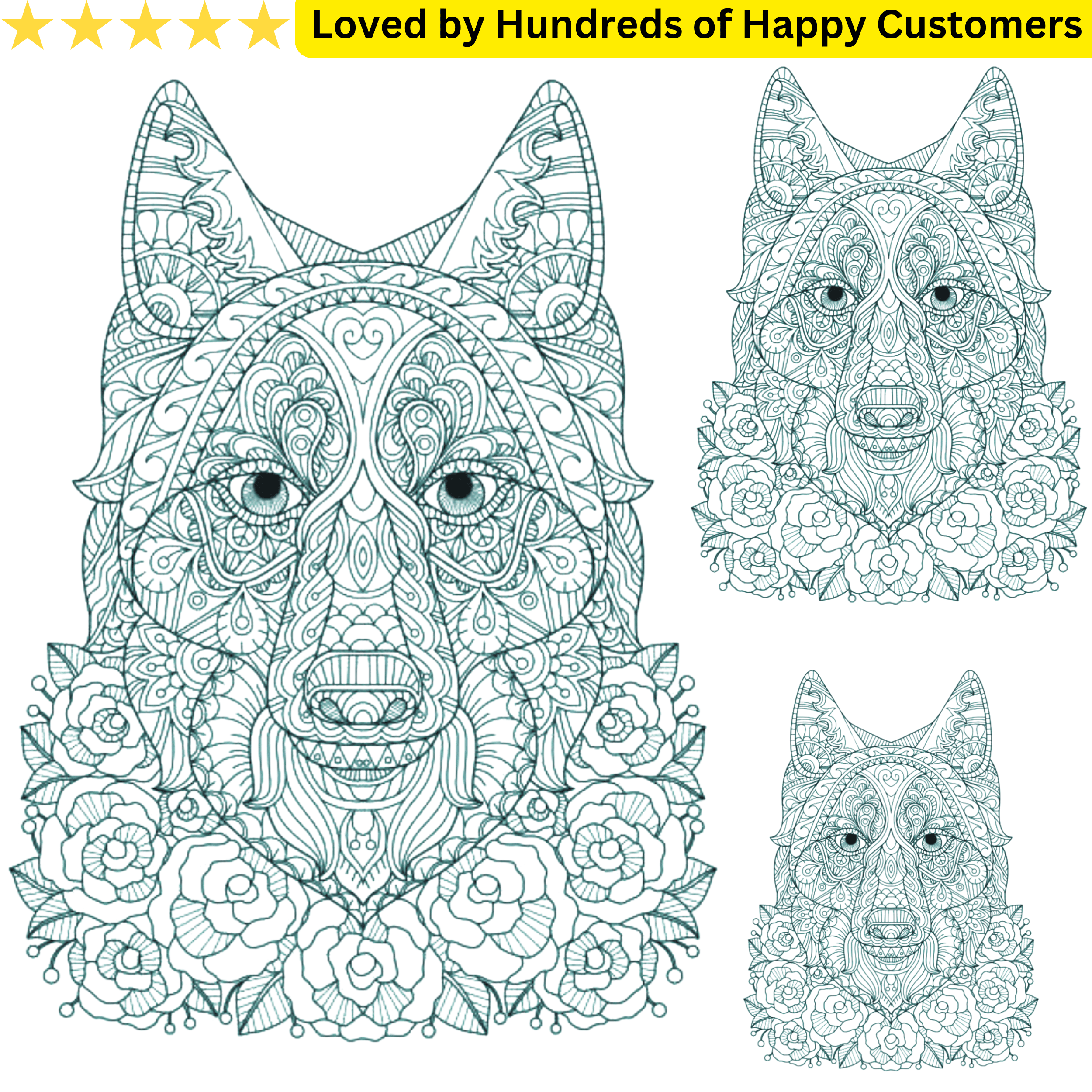 Wolf with Tribal Tattoos