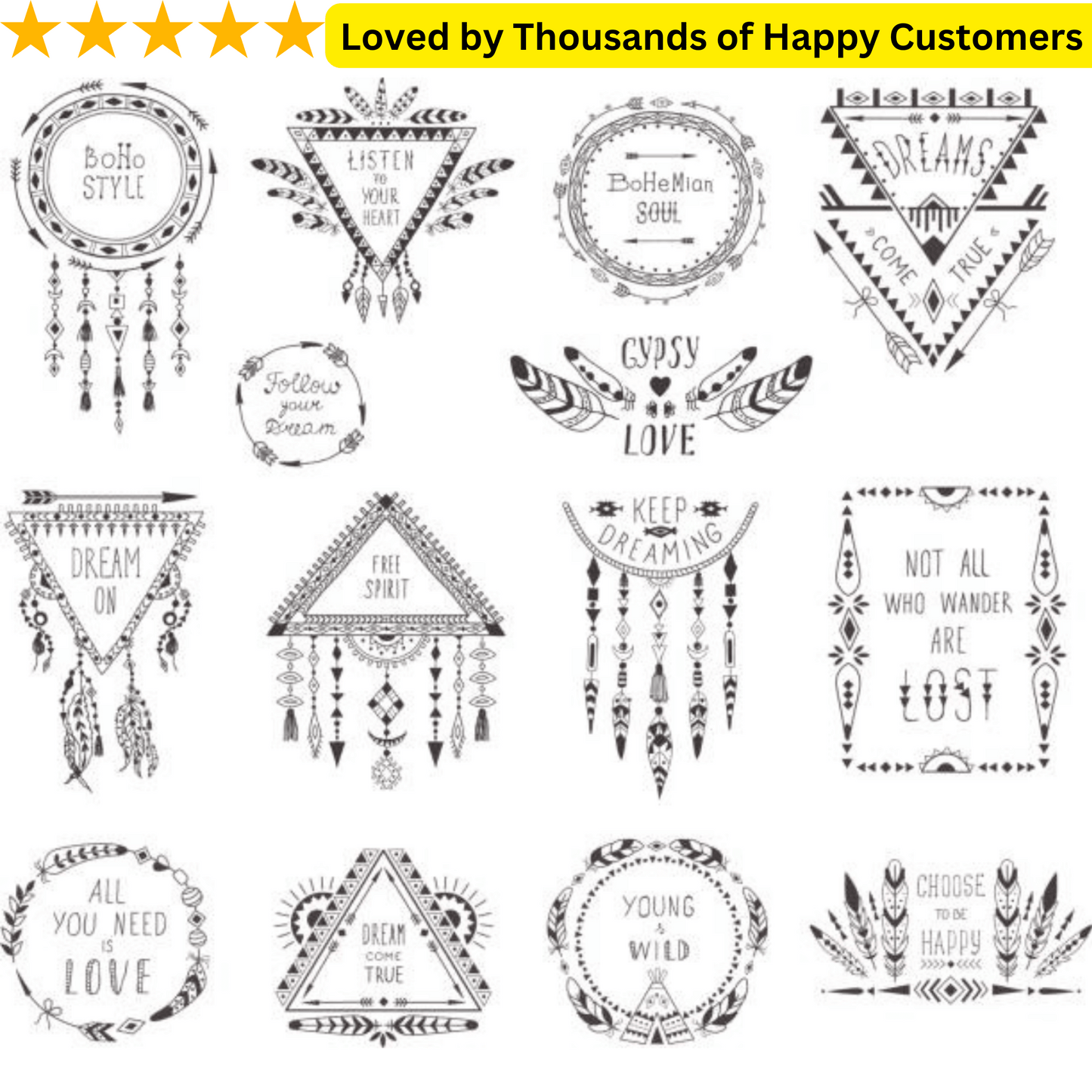 Sheet of Native American Tattoos