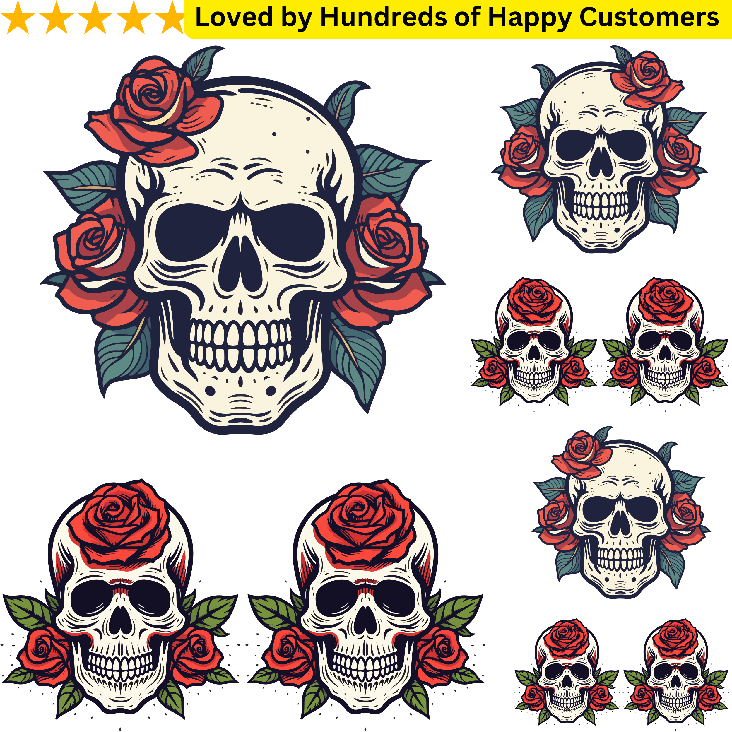 Buy Fake Tattoos Skulls Roses