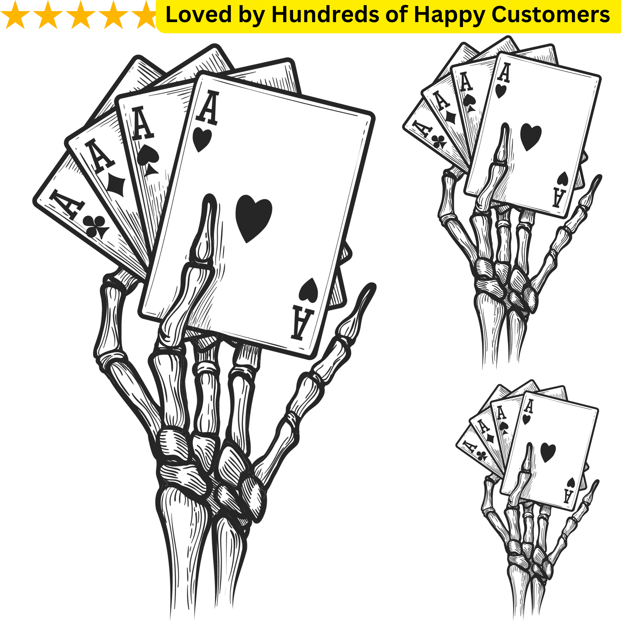 Tattoos Skeleton Hand - Poker