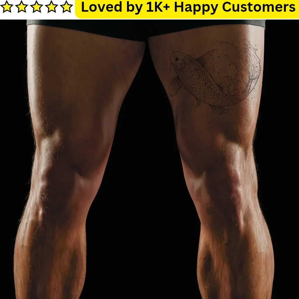Leg Tattoo Ideas Guys – Koi Fish Strength & Style