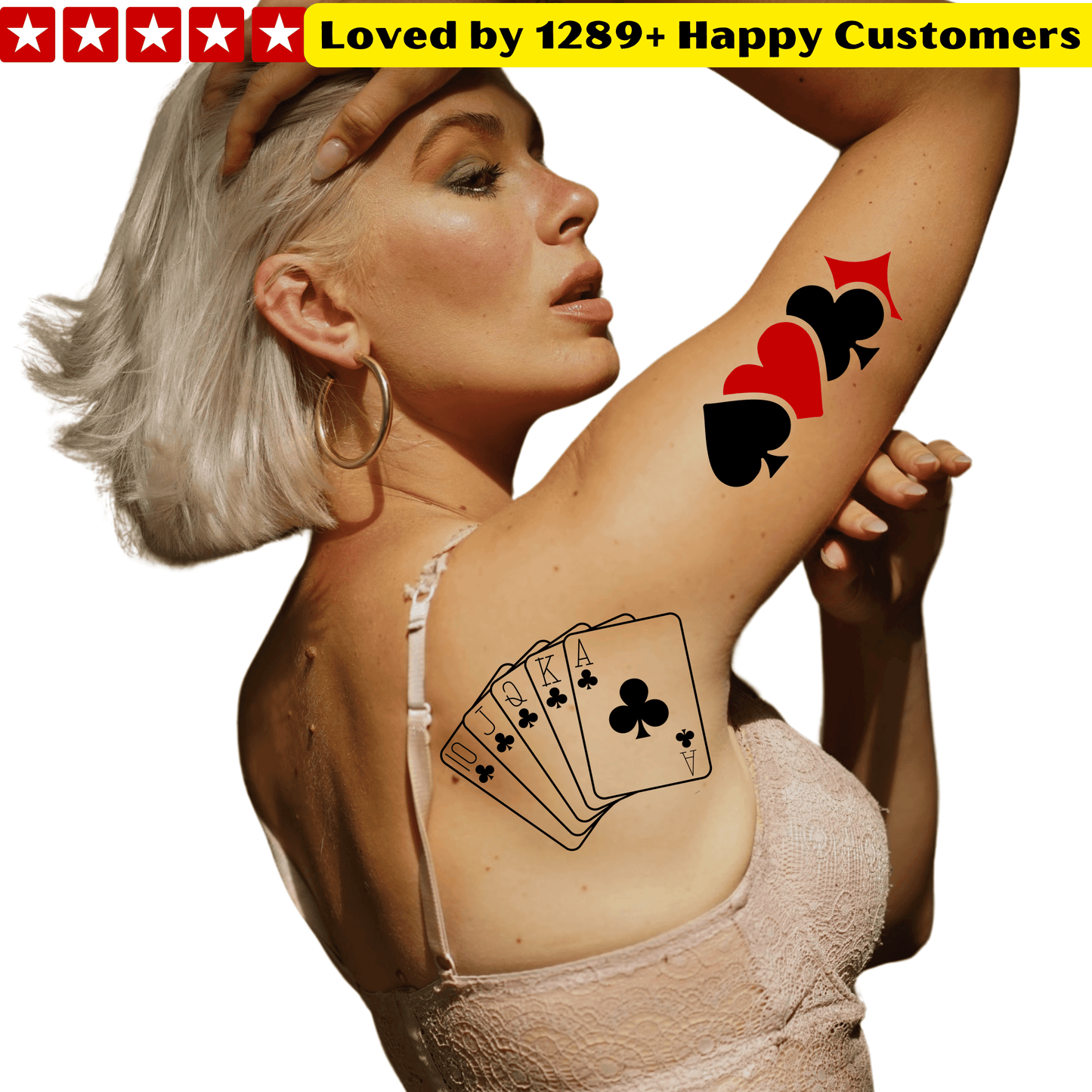 TeMaRo™ Boost Your Acting with Bold Card Tattoo Stickers!"