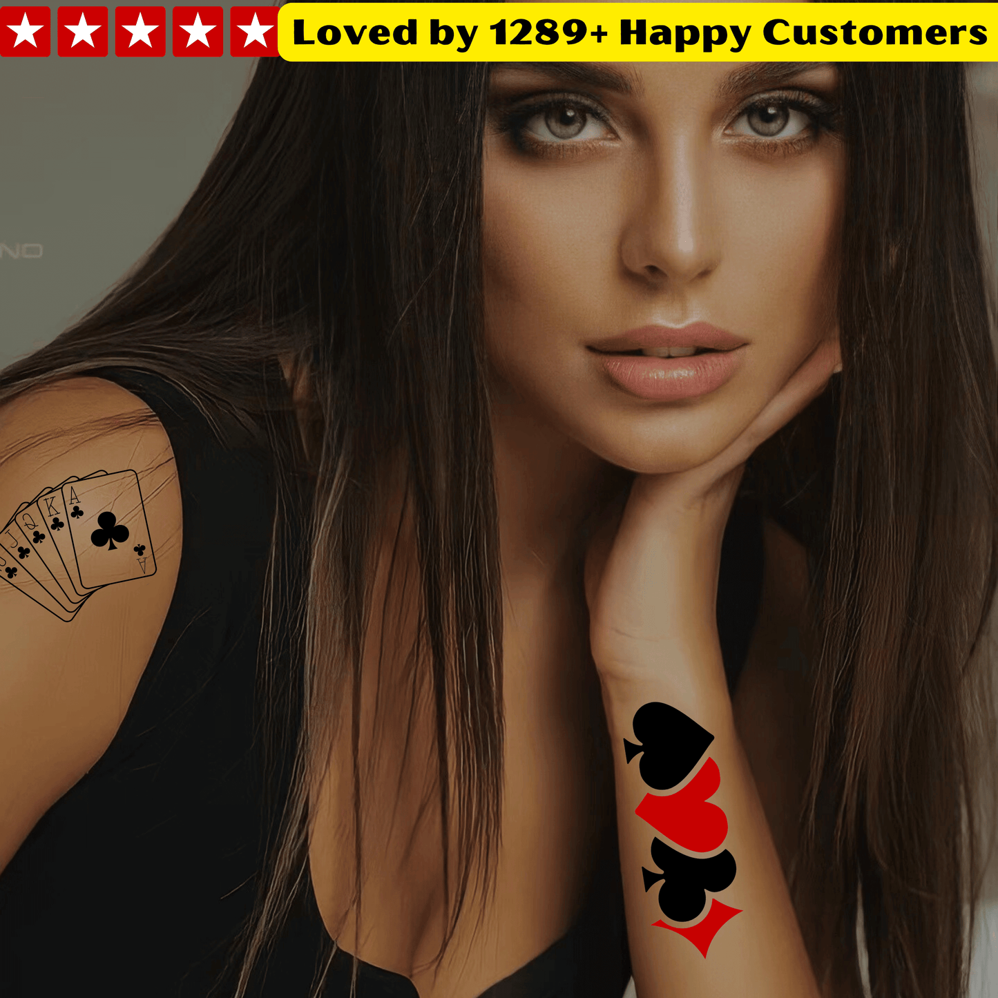 TeMaRo™ Boost Your Acting with Bold Card Tattoo Stickers!"