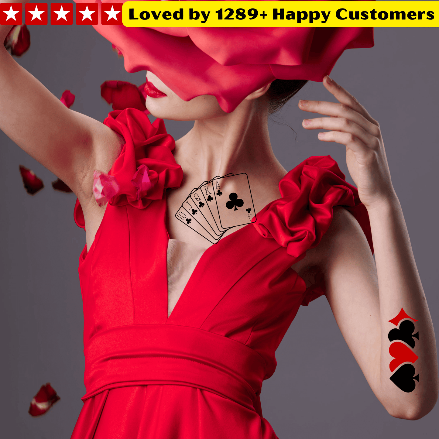 TeMaRo™ Boost Your Acting with Bold Card Tattoo Stickers!"