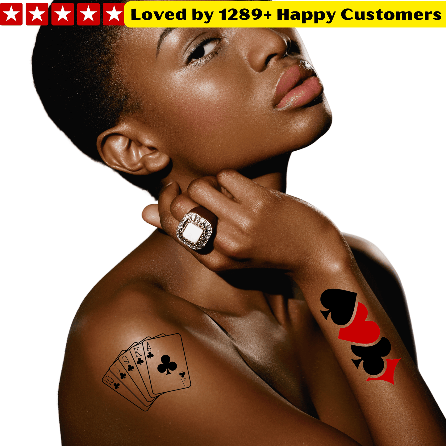 TeMaRo™ Boost Your Acting with Bold Card Tattoo Stickers!"