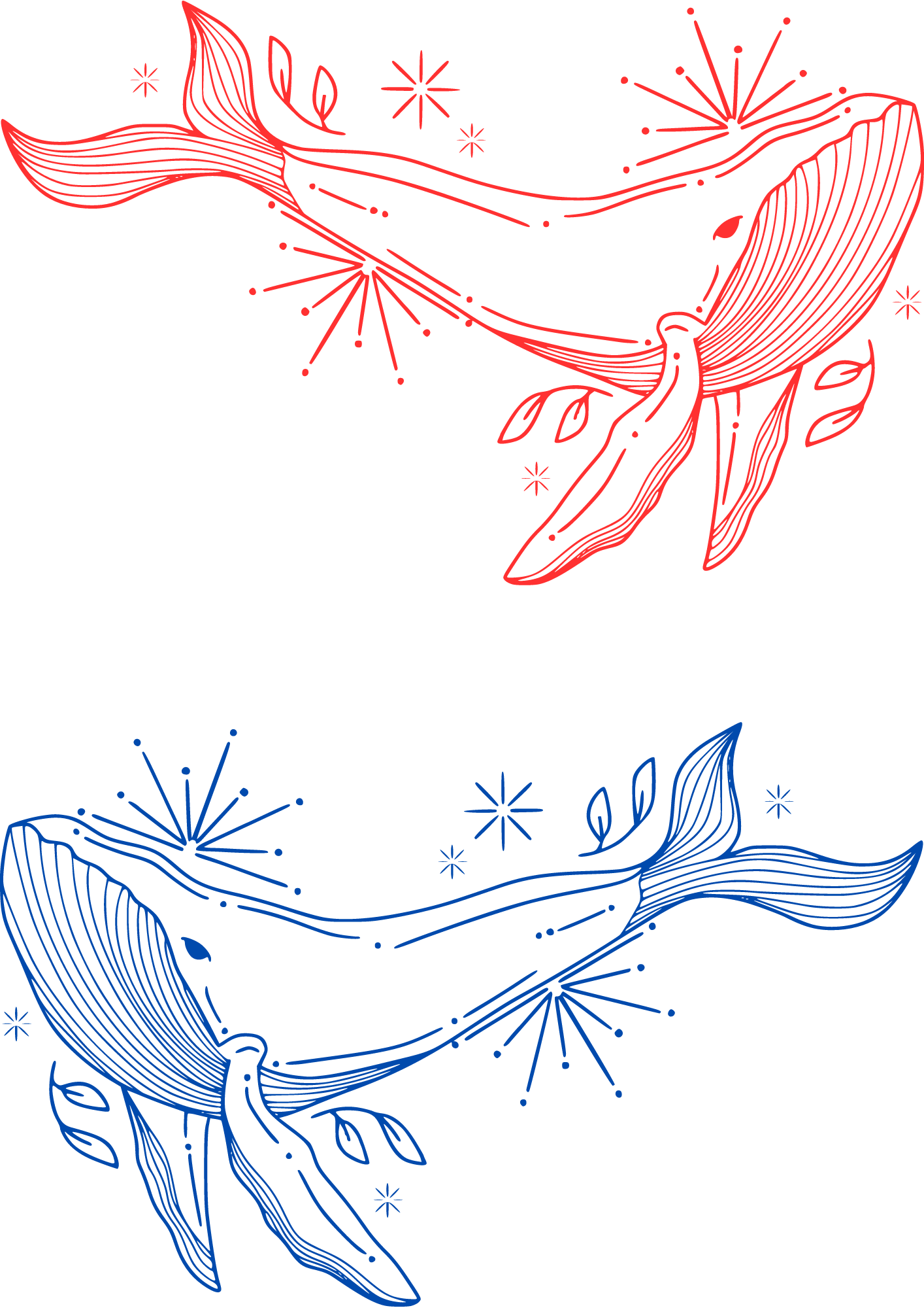 TeMaRo™ Celestial Floral Whale Tattoo