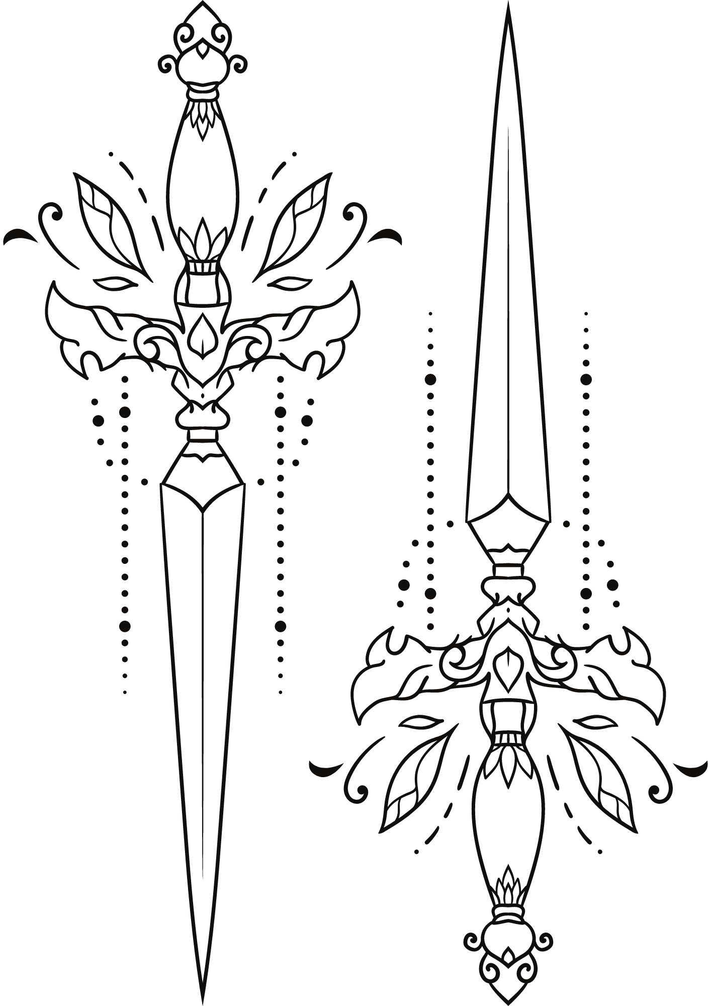 TeMaRo™ Decorative Dagga Knife Tattoo