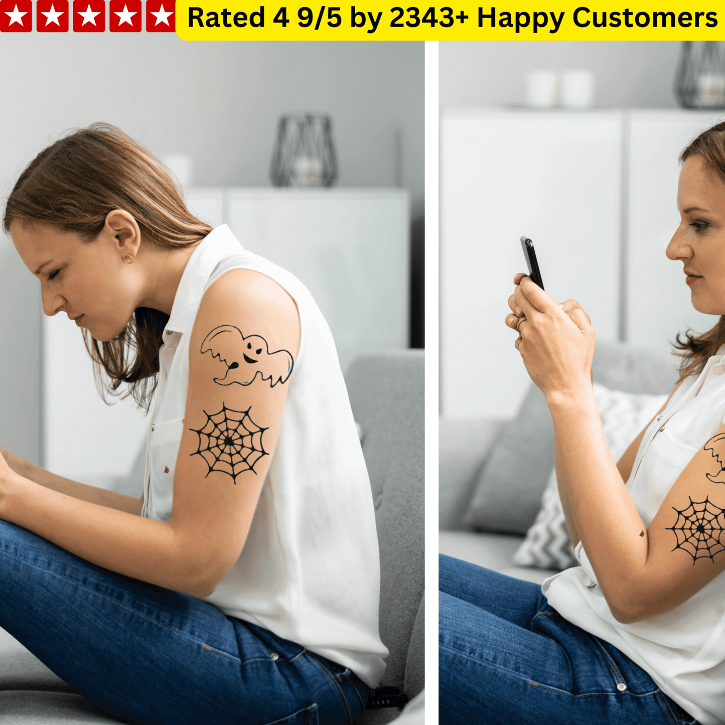 TeMaRo™ Halloween Sheet of Tattoos
