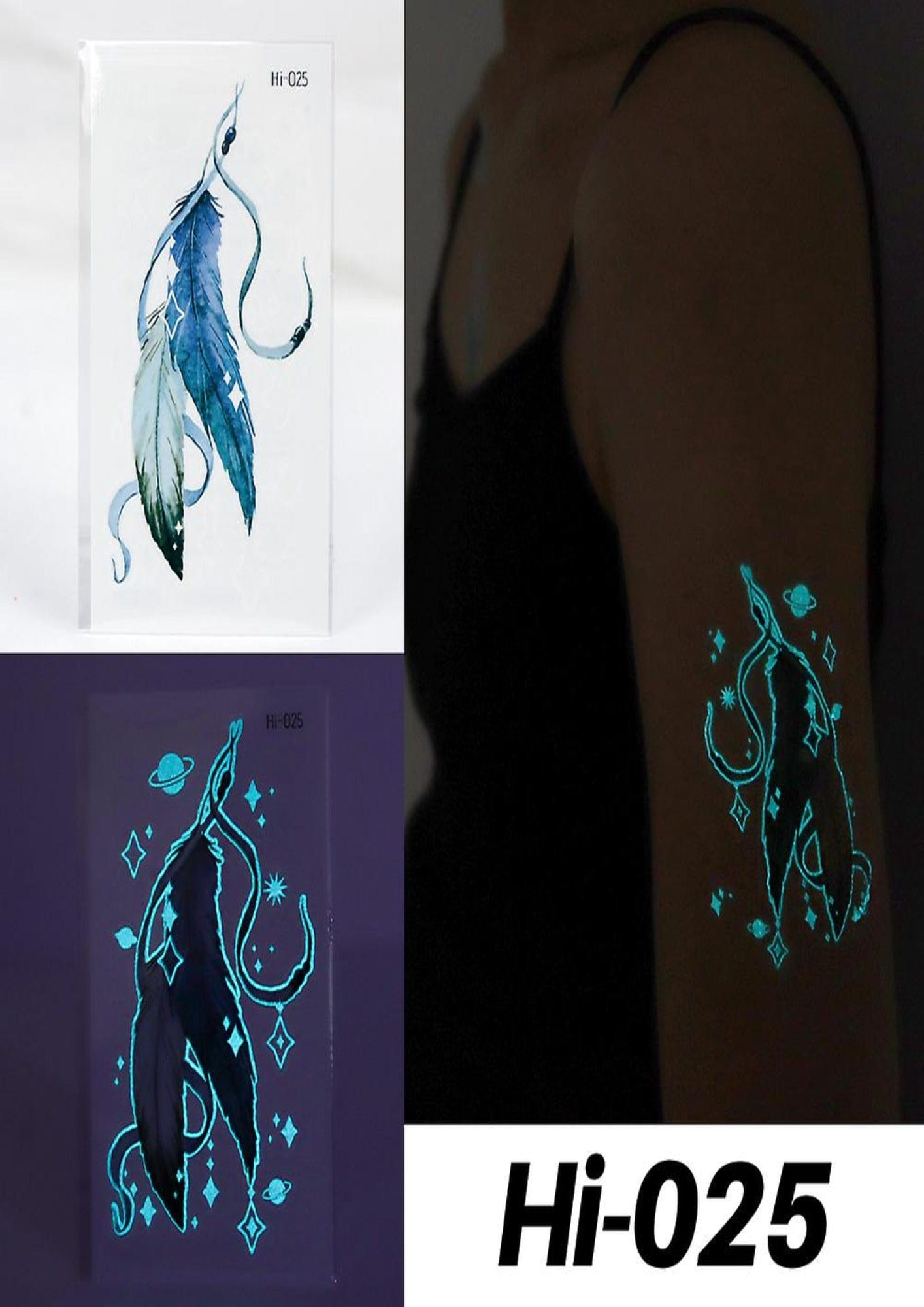 TeMaRo Cheap Temporary Tattoos Luminous