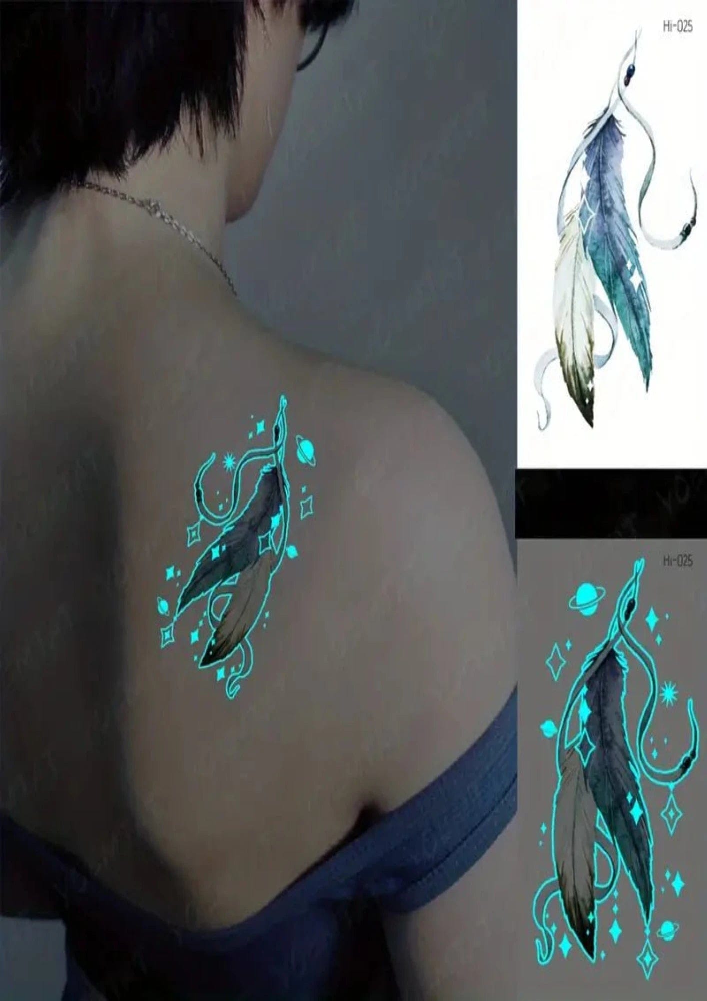 TeMaRo Cheap Temporary Tattoos Luminous