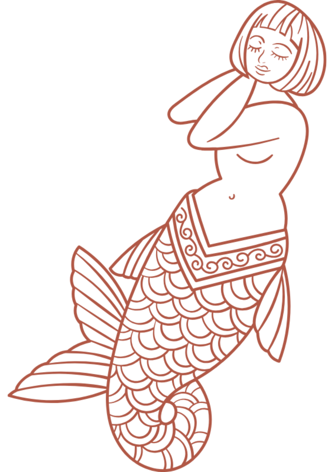 Tattoo Style Mermaid Simple