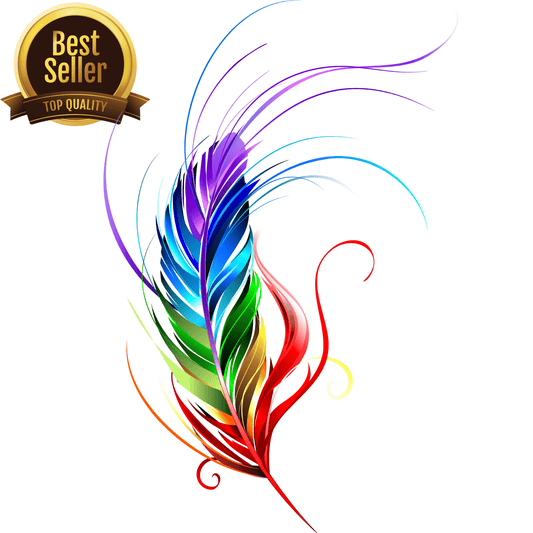 Rainbow Fluffy Feather Tattoo