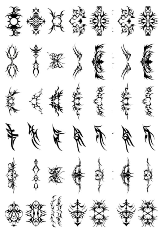 5 cm Tattoo Size - Tribal Tattoo Sheet - TeMaRo™