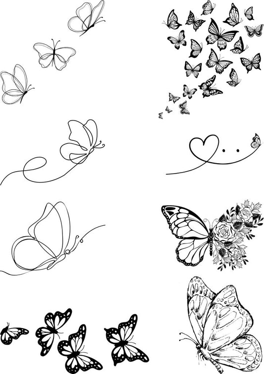 8 X Women Tattoo Butterfly Stickers - TeMaRo™