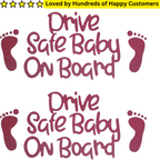 Vehicle Decal - Safe Baby On Board  -  (24.49X11.43cm)