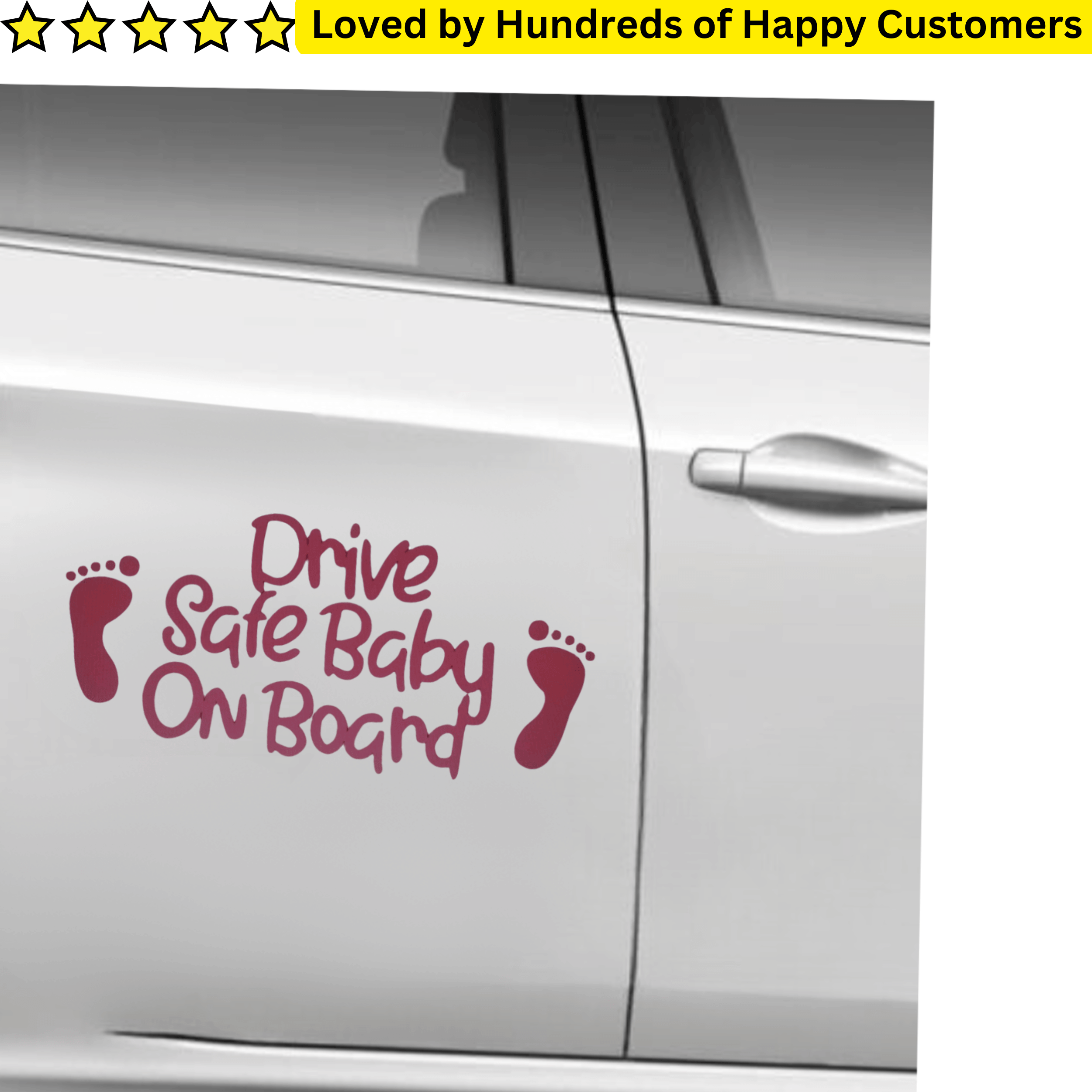 Vehicle Decal - Safe Baby On Board  -  (24.49X11.43cm)