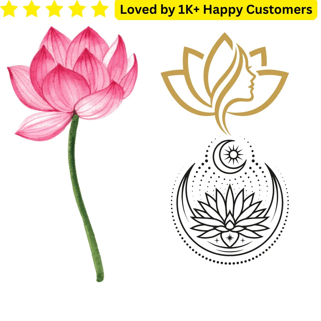 Custom Tattoo Flowers Lotus – Safe & Stylish - TeMaRo™