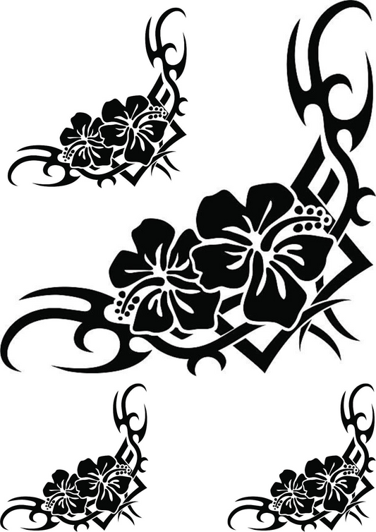 Floral Design Tattoo Stickers Sheet