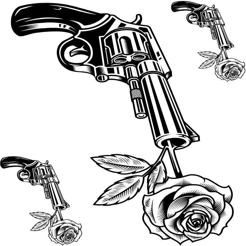 Tattoo Stickers Design Guns Roses