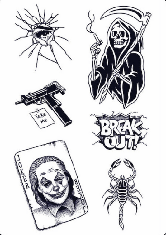 Men Tattoos - Halloween Stickers