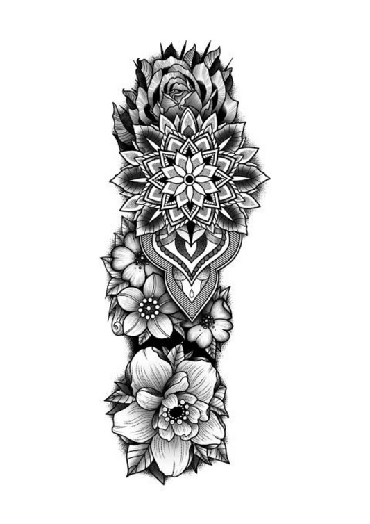 Men's Tattoo Design Sleeve - Floral