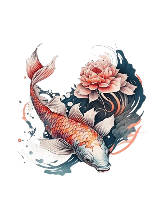 Leg Tattoo for Guys - Koi Fish