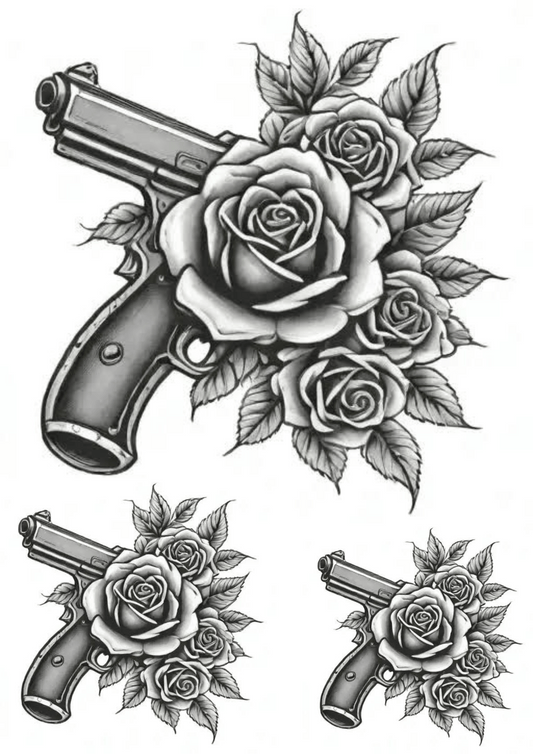 Leg Tattoos Guys - Guns and Roses