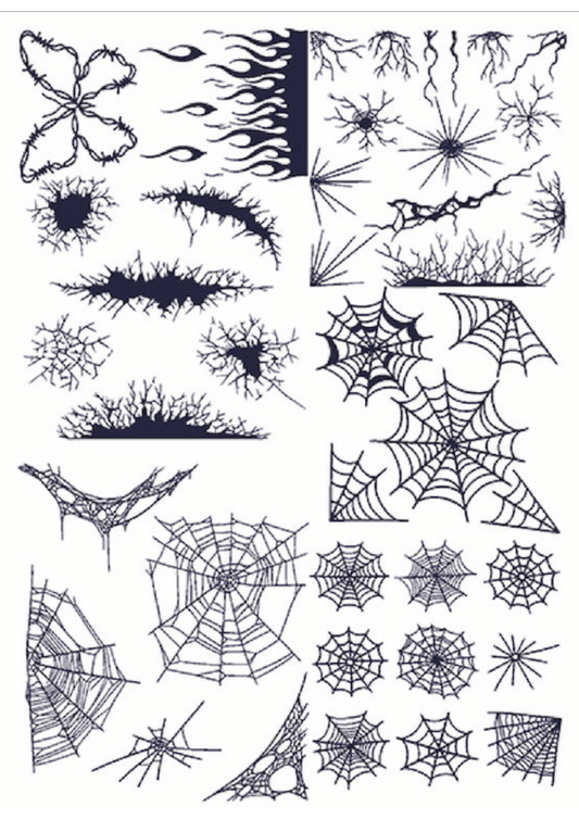 Tattoo Ideas - Halloween Spiders' Webs,Flames and Butterfly