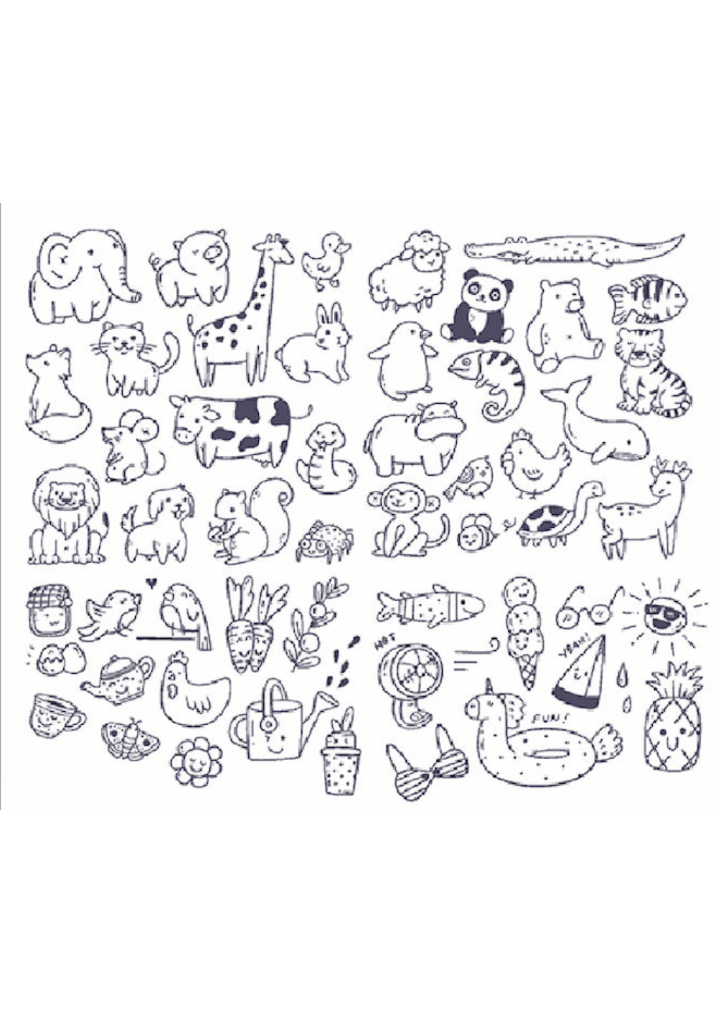 Tattoo Designs - Cute Animals Sheet