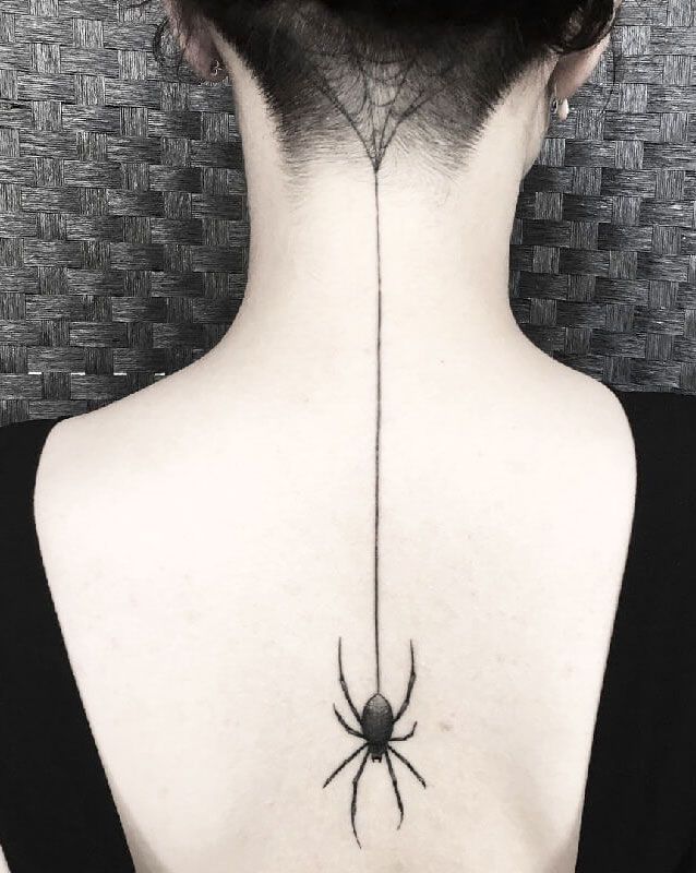 Hanging Spider Tattoo