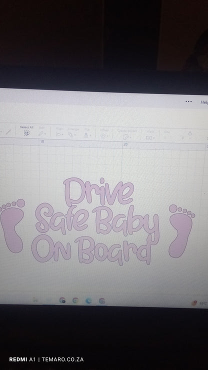 Drive Safe Baby On Board  - Vehicle Decal (24.49X11.43cm)