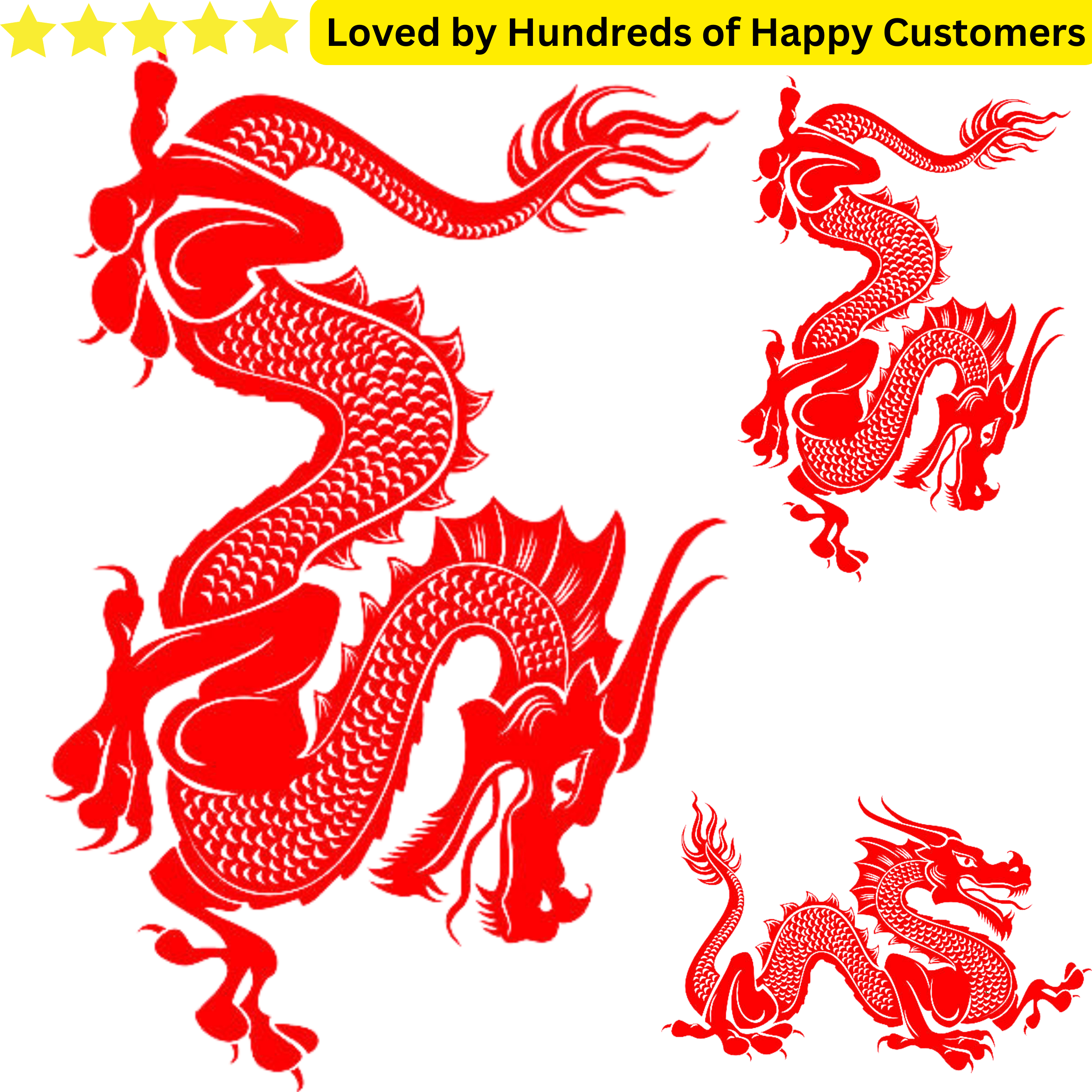 Easy-to-use Red Dragon Temporary Tattoo