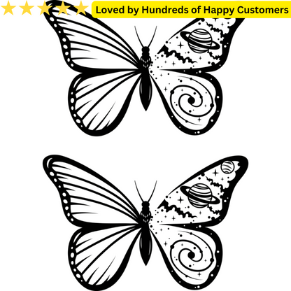 Butterfly Galaxy Temporary Tattoos Neck