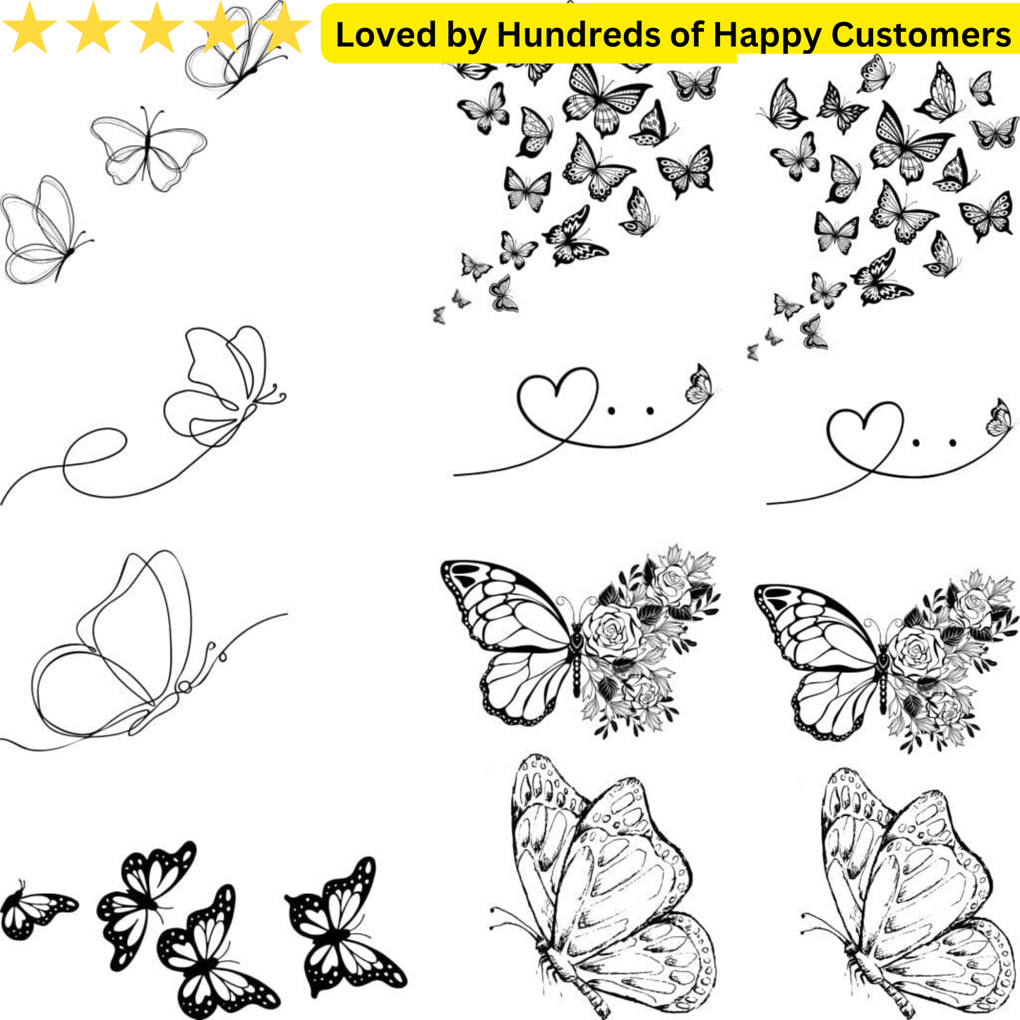 Women Tattoo Butterfly  - Stylish Temporary Designs