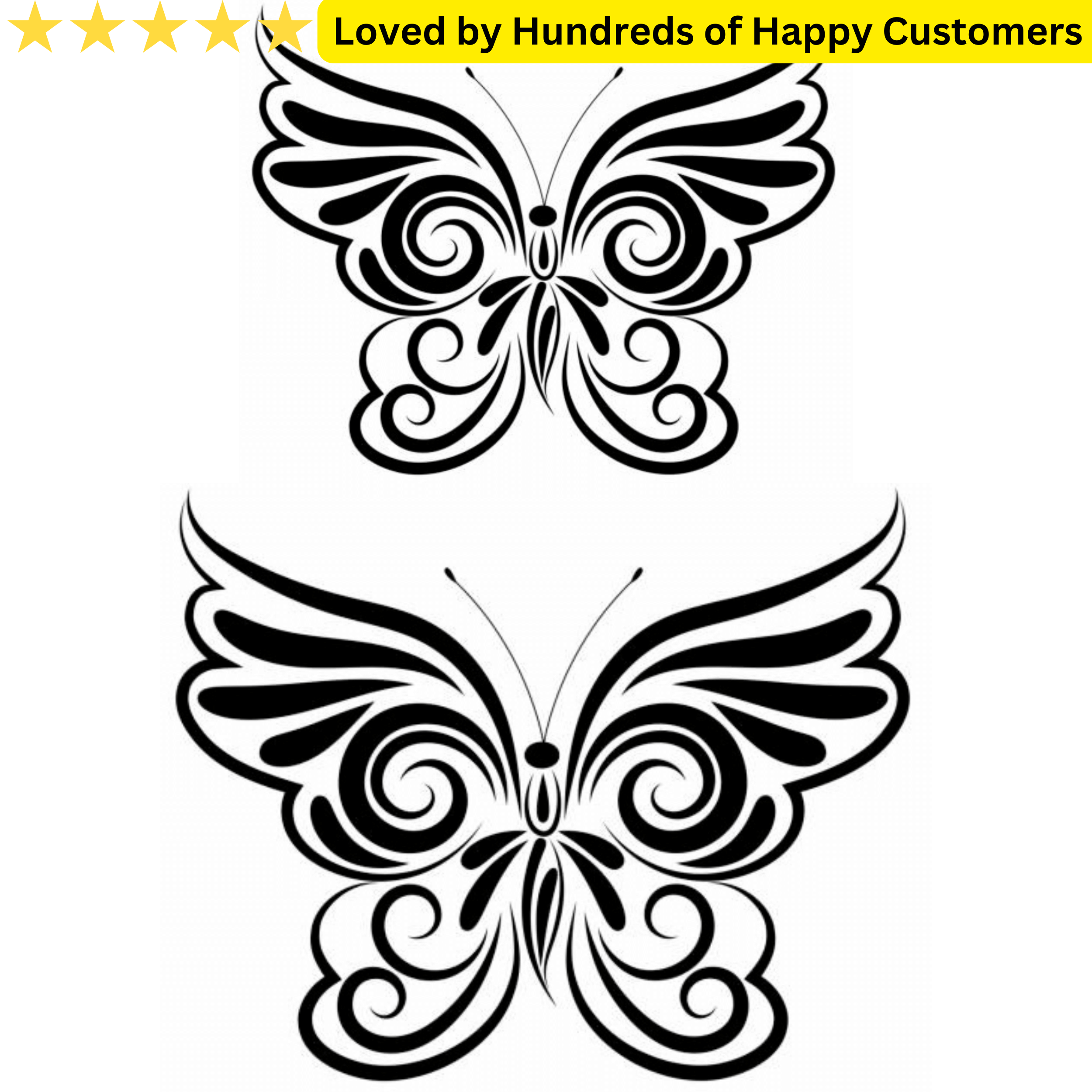 Small Back Tattoos for Ladies - Tribal Butterfly