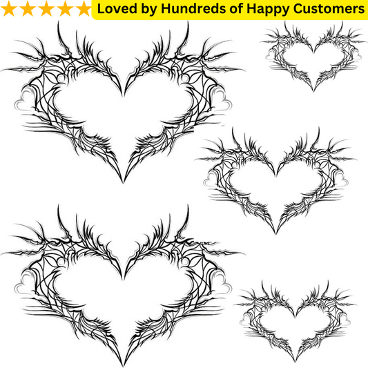 Women Tattoos Chest - 2 X Tribal Hearts