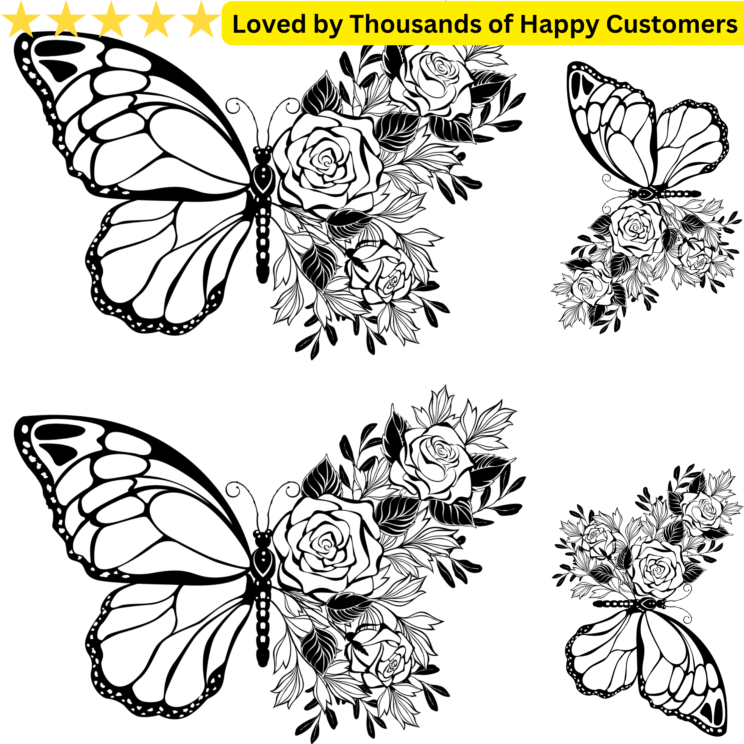 Floral Butterfly Tattoo