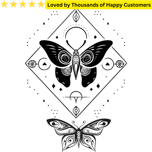 Butterfly Crescent Astrology Tattoo