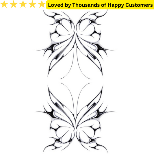 3d Chrome Metal Butterfly Tattoo