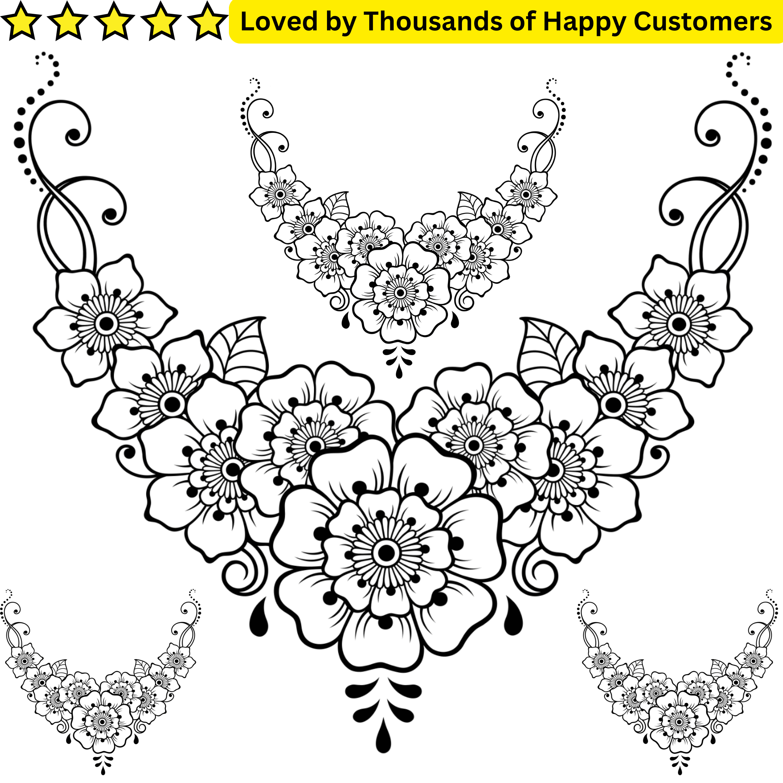 Floral Waistline Tattoo Sticker