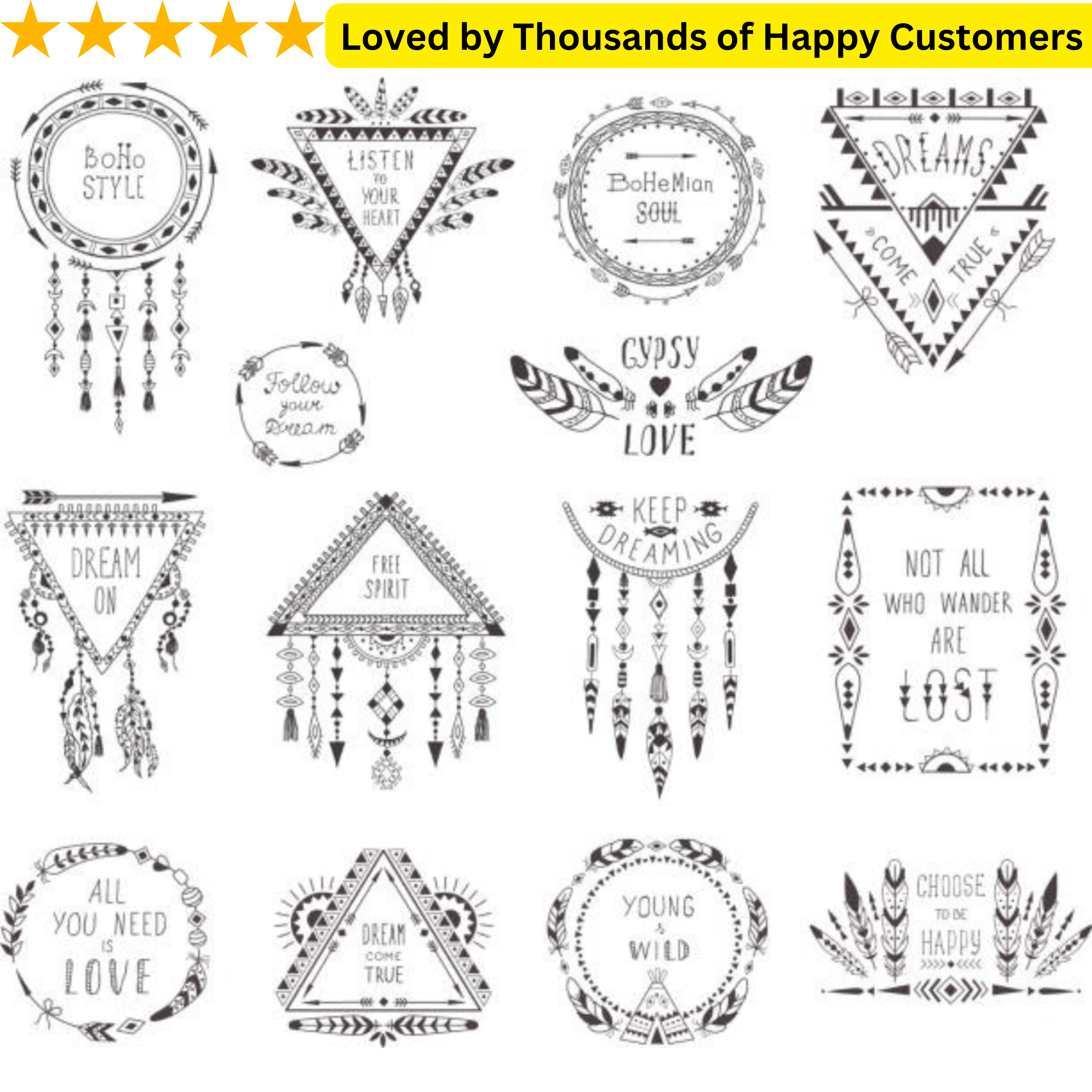 Sheet of Native American Tattoos