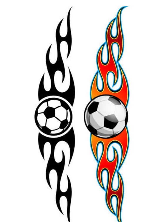 Men Tattoo Chest - Tribal Soccer Design