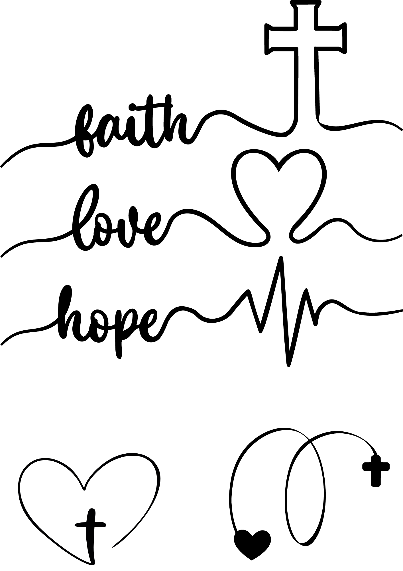 Neck Tattoo Men - Faith, Love, Hope