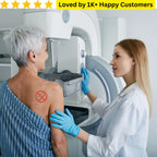 Woman receiving a mammogram examination from a healthcare professional. Trusted Temporary Tattoos for Dementia, Diabetes &amp; Breast Cancer