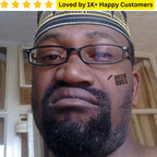 Man wearing glasses with a 'Rock & Roll' tattoo on his neck, set against a neutral background. Fake Rock Star Tattoos