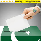 Hand with a peace symbol tattoo placing a white envelope into a green box with a star design, above text 'Loved by 1K+ Happy Customers'. Personalized tattoos Temporary That Turn Political Support Into Style