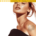 Woman with a tattoo of an octopus on her shoulder against a white background. Shop Online for Fake Tattoos South Africa’s Best Tattoo Designs