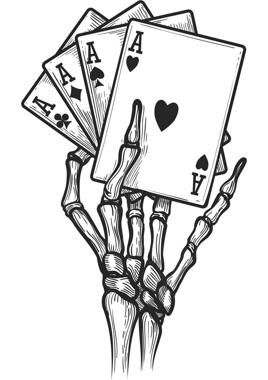 Tattoos Skeleton Hand - Poker